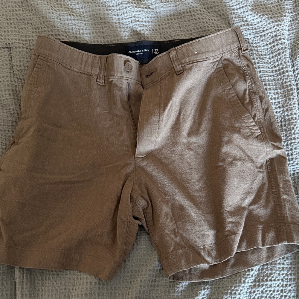 Abercrombie & Fitch Tan Flat Front Shorts